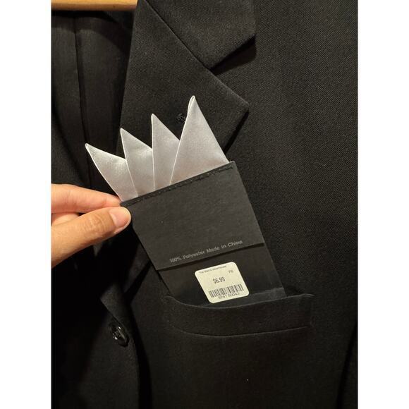 Jones New York Men's 40L 100% Wool 3 Button Front Notch Lapel Suit Black Blazer - Picture 5 of 14